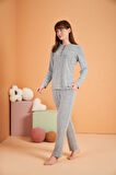 PJS Kadın Gri Pijama Takımı 28015 