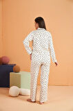 PJS Kadın Beyaz Pijama Takımı 28022 