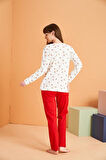 PJS Kadın Ekru Pijama Takımı 28060 