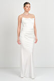 Carmen Kadın Straplez Maxi Boy Abiye Elbise 58565 Beyaz