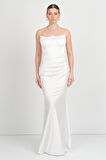 Carmen Kadın Straplez Maxi Boy Abiye Elbise 58565 Beyaz