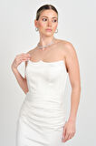 Carmen Kadın Straplez Maxi Boy Abiye Elbise 58565 Beyaz
