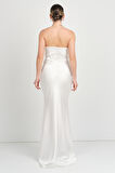 Carmen Kadın Straplez Maxi Boy Abiye Elbise 58565 Beyaz