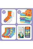 Milk&Moo Jungle Friends Çocuk Çorap Seti 5'li, Beden 27-30, Yumuşak ve Dayanıklı Kumaş