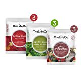 TheLifeCo 3 Günlük Pratik Öğünler Seti - (Chia Pudding + Detoks  + Pancar Çorbası)