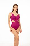 Estiva Kadın Cut Out Detaylı Çapraz Mayo - Pembe
