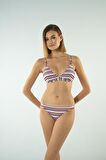 Estiva Bantlı Toparlayıcı Üçgen Bikini Takımı - Çizgili