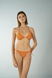 Estiva Parlak Üçgen İpli Bikini Takımı - Turuncu