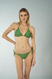 Estiva Parlak Üçgen İpli Bikini Takımı - Yeşil