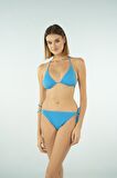 Estiva Parlak Üçgen İpli Bikini Takımı - Mavi
