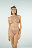 Estiva Parlak Üçgen İpli Bikini Takımı - Lila