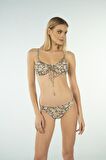 Estiva Desenli Büzgülü Balenli Bikini Takımı - Çiçek