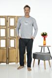Estiva Erkek Uzun Kollu Yazlık Penye Pijama Takımı