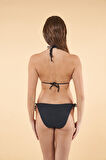Estiva Dokulu Üçgen İpli Bikini Takımı - Lacivert