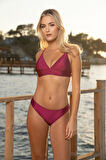 Estiva Geniş Bantlı Toparlayıcı Üçgen Bikini Takımı - Fuşya