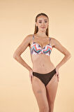 Estiva Desenli Emprime Kaplı Bikini Takımı - Kahverengi