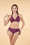 Estiva Concept Toparlayıcı Büzgülü Bikini Takımı - Mürdüm