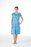Kadın Yazlık Desenli Kısa Kollu Lycra Viskon Günlük Elbise