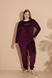 Kadın Kışlık Kadife Battal Pijama Takımı