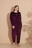 Kadın Kışlık Kadife Battal Pijama Takımı