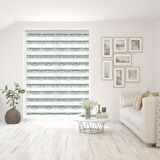 Stor Zebra Perde Beyaz Mint Degrade Geçişli Jakar Piliseli 1.Kalite Dekoratif Kornişe Kolay Montaj