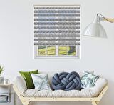 Stor Zebra Perde Beyaz Siyah Minimal Çizgi Desen Jakar Piliseli 1.Kalite Dekoratif Kornişe Kolay Montaj