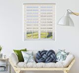 Stor Zebra Perde Bej Beyaz Geçişli Minimal Jakar Desen Piliseli 1.Kalite Dekoratif Kornişe Kolay Montaj