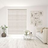 Stor Zebra Perde Krem Beyaz Geçişli Minimal Jakar Desen Piliseli 1.Kalite Dekoratif Kornişe Kolay Montaj