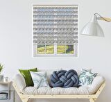 Stor Zebra Perde Siyah Beyaz Geçişli Minimal Jakar Desen Piliseli 1.Kalite Dekoratif Kornişe Kolay Montaj