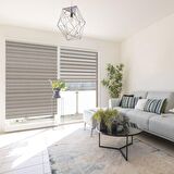 Stor Zebra Perde Vizon Kahve Geçişli Minimal Jakar Desen Piliseli 1.Kalite Dekoratif Kornişe Kolay Montaj