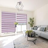 Stor Zebra Perde Mor Pembe Degrade Geçişli Jakar Desen Piliseli 1.Kalite Dekoratif Kornişe Kolay Montaj