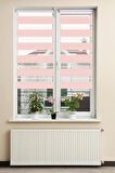 Stor Zebra Perde Modern Pembe Geniş Jakar Desenli Piliseli 1.Kalite Dekoratif Kornişe Kolay Montaj