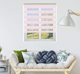 Stor Zebra Perde Modern Bej Geniş Jakar Desenli Piliseli 1.Kalite Dekoratif Kornişe Kolay Montaj