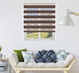 Stor Zebra Perde Modern K.Kahve Geniş Jakar Desenli Piliseli 1.Kalite Dekoratif Kornişe Kolay Montaj