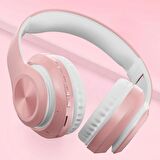 Torima P68 Kafa Üstü Bluetooth Stereo Kulaklık+Micro Sd Kart Pembe