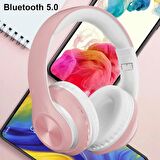 Torima P68 Kafa Üstü Bluetooth Stereo Kulaklık+Micro Sd Kart Pembe