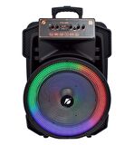 KTS-1666 Süper Bass Taşınabilir Arabalı RGB Işıklı Hoparlör 15"