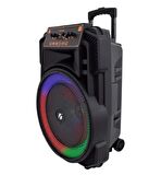 KTS-1666 Süper Bass Taşınabilir Arabalı RGB Işıklı Hoparlör 15"