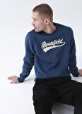 Routefield Lacivert Kapüşonlu Erkek Kabartma Sweatshirt RFHOOK2223_HOOK