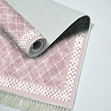 Alanur Trend Kaymaz Dod Tabanlı Saçaklı Dijital Halı