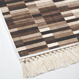 Alanur Star Kaymaz Pamuk Tabanlı Saçaklı Dijital Halı