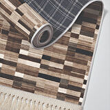 Alanur Star Kaymaz Pamuk Tabanlı Saçaklı Dijital Halı