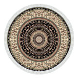 Alanur Star Pamuk Tabanlı Saçaklı Dijital Halı Yuvarlak