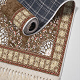 Alanur Star Kaymaz Pamuk Tabanlı Saçaklı Dijital Halı