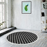 Alanur Star Pamuk Tabanlı Saçaklı Dijital Halı Yuvarlak