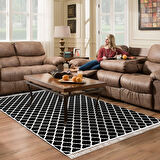 Alanur Star Pamuk Tabanlı Saçaklı Dijital Halı Yuvarlak