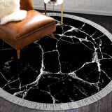 Alanur Yıldız Deri Tabanlı Saçaklı Dijital Halı