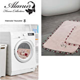 Alanur Home Lale Nakışlı Pamuklu 2 Li Banyo Banyo Paspası