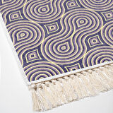 Alanur Yıldız Kaymaz Deri Tabanlı Saçaklı Dijital Halı