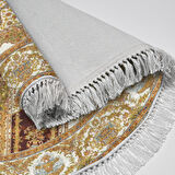 Alanur Trend Kaymaz Dod Tabanlı Saçaklı Dijital Halı Yuvarlak Multi